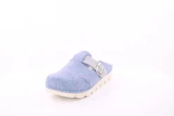 Fuß Bequem Damen Hausschuh Pantolette Zierschnalle rosa, blau S23 1100/01
