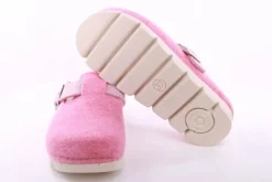Fuß Bequem Damen Hausschuh Pantolette Zierschnalle rosa, blau S23 1100/01