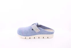 Fuß Bequem Damen Hausschuh Pantolette Zierschnalle rosa, blau S23 1100/01