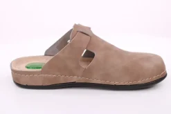 Fuß Bequem Damen Pantolette Leder Gelkissen braun S14 1013
