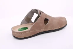 Fuß Bequem Damen Pantolette Leder Gelkissen braun S14 1013