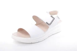 Fußbequem Damen Sandale Leder Wechselfußbett weiß S13 6006/1
