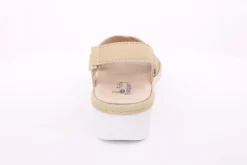 Fuß Bequem Damen Sandale Wechselfußbett Klettverschluss beige S14  10013