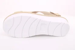 Fuß Bequem Damen Sandale Wechselfußbett Klettverschluss beige S14  10013