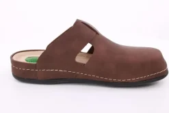 Fuß Bequem Herren Pantolette Clog Leder Gelkissen braun S14 1013M