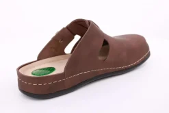 Fuß Bequem Herren Pantolette Clog Leder Gelkissen braun S14 1013M