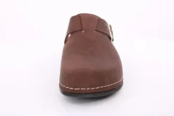 Fuß Bequem Herren Pantolette Clog Leder Gelkissen braun S14 1013M