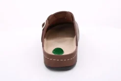 Fuß Bequem Herren Pantolette Clog Leder Gelkissen braun S14 1013M