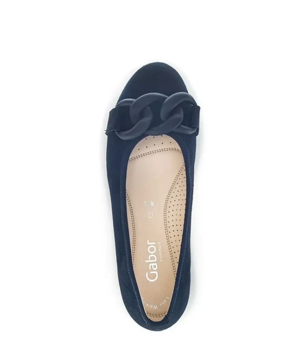 Gabor Ballerina Rauleder COMFORT-Mehrweite G blau S14 42.625.36