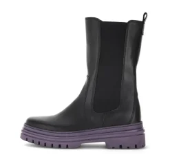 Gabor Biker Boots Leder Warmfutter Wechselfußbett farbige Sohle schwarz S23 31.724.23