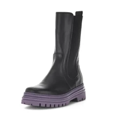 Gabor Biker Boots Leder Warmfutter Wechselfußbett farbige Sohle schwarz S23 31.724.23