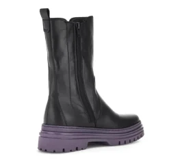 Gabor Biker Boots Leder Warmfutter Wechselfußbett farbige Sohle schwarz S23 31.724.23