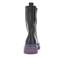 Gabor Biker Boots Leder Warmfutter Wechselfußbett farbige Sohle schwarz S23 31.724.23
