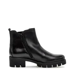 Gabor Chelsea Boots Leder Wechselfußbett derbe Sohle schwarz S23 31.710.27