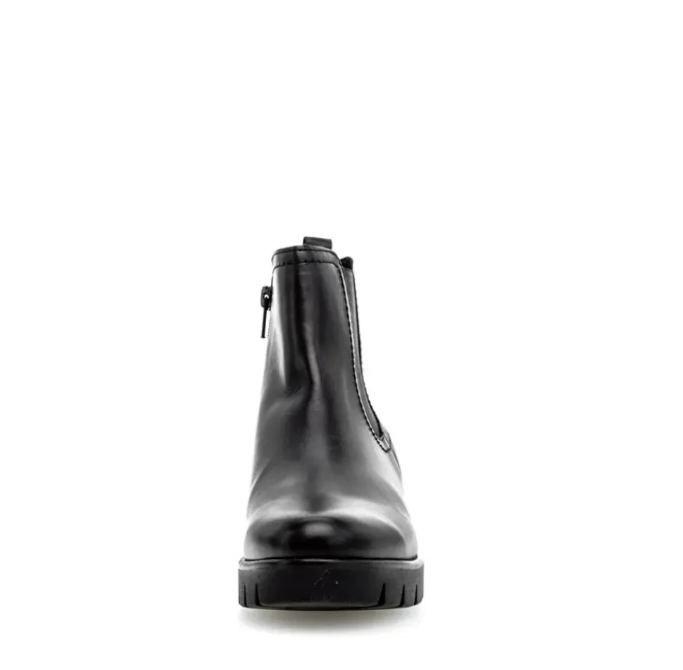Gabor Chelsea Boots Leder Wechselfußbett derbe Sohle schwarz S23 31.710.27