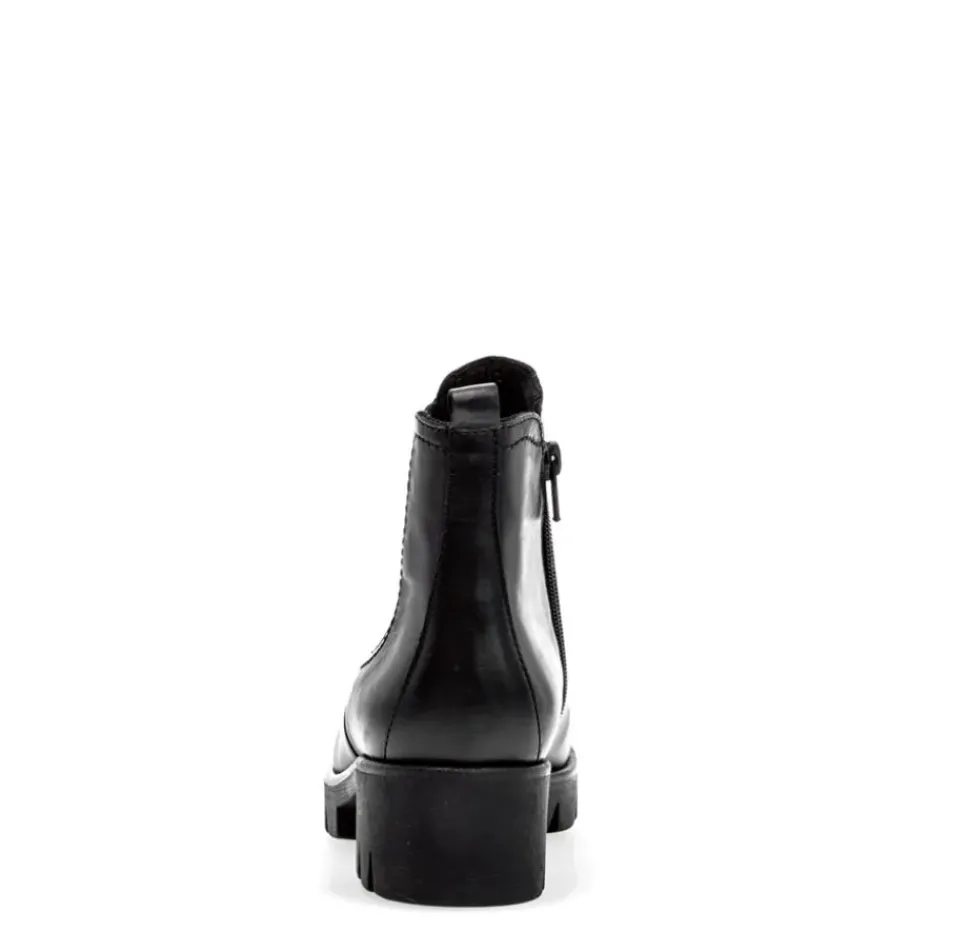 Gabor Chelsea Boots Leder Wechselfußbett derbe Sohle schwarz S23 31.710.27