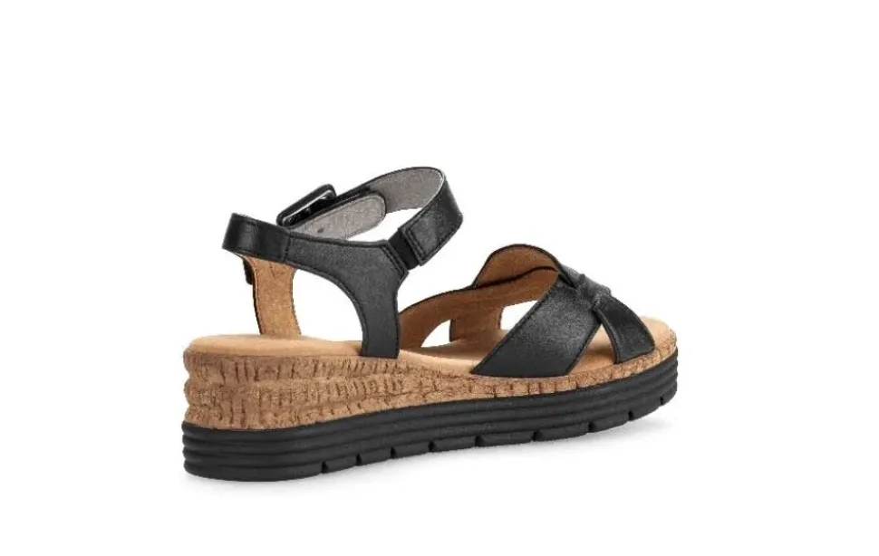 Gabor Damen Keilsandalette Leder COMFORT-Mehrweite G schwarz S14 42.704.57