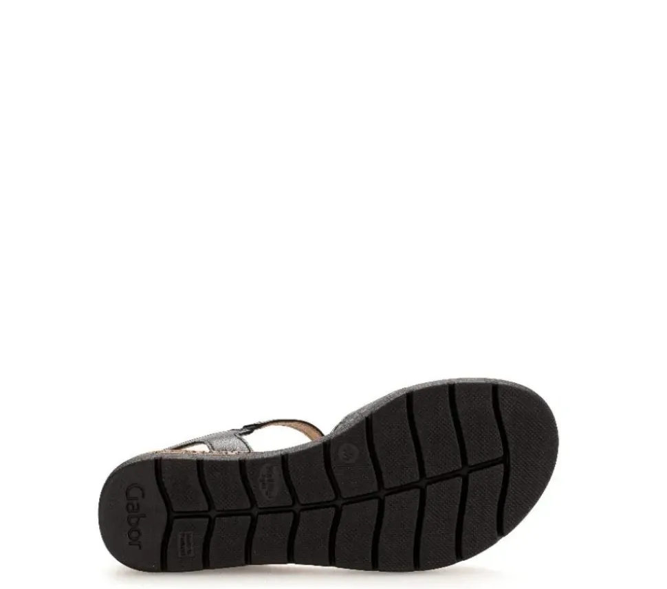 Gabor Damen Keilsandalette Leder COMFORT-Mehrweite G schwarz S14 42.704.57