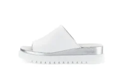 Gabor Damen Pantolette Leder Sägezahnsohle weiß S14 44.613.21