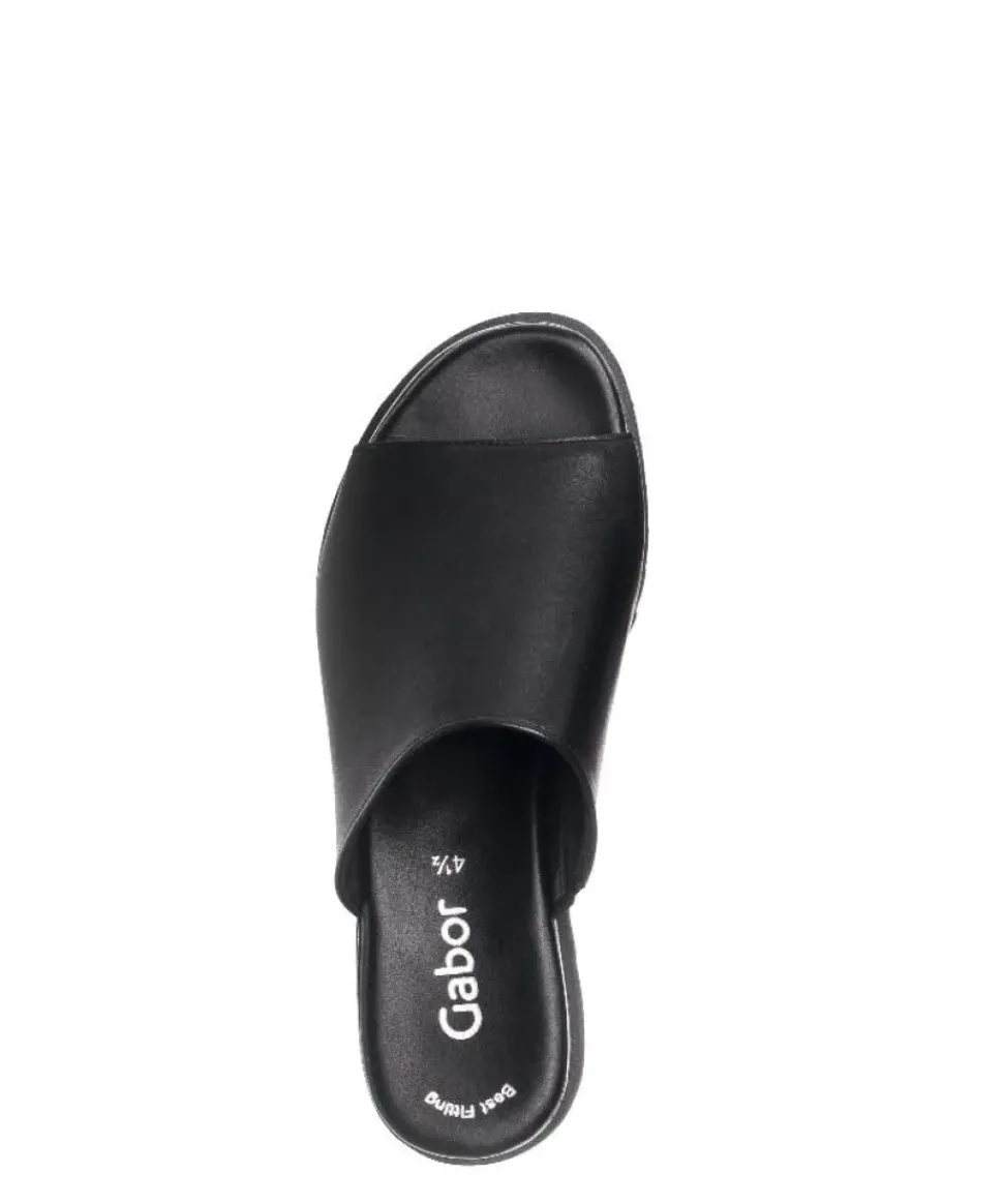 Gabor Damen Pantolette Leder Sägezahnsohle schwarz S14 44.613.27