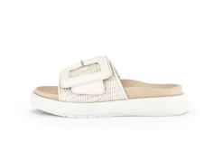 Gabor Damen Pantolette Zierschnalle Bastoptik beige S14 43.754.42