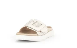Gabor Damen Pantolette Zierschnalle Bastoptik beige S14 43.754.42
