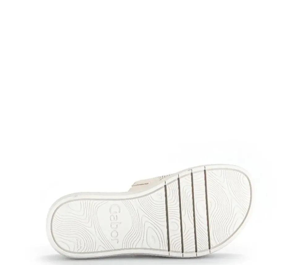 Gabor Damen Pantolette Zierschnalle Bastoptik beige S14 43.754.42