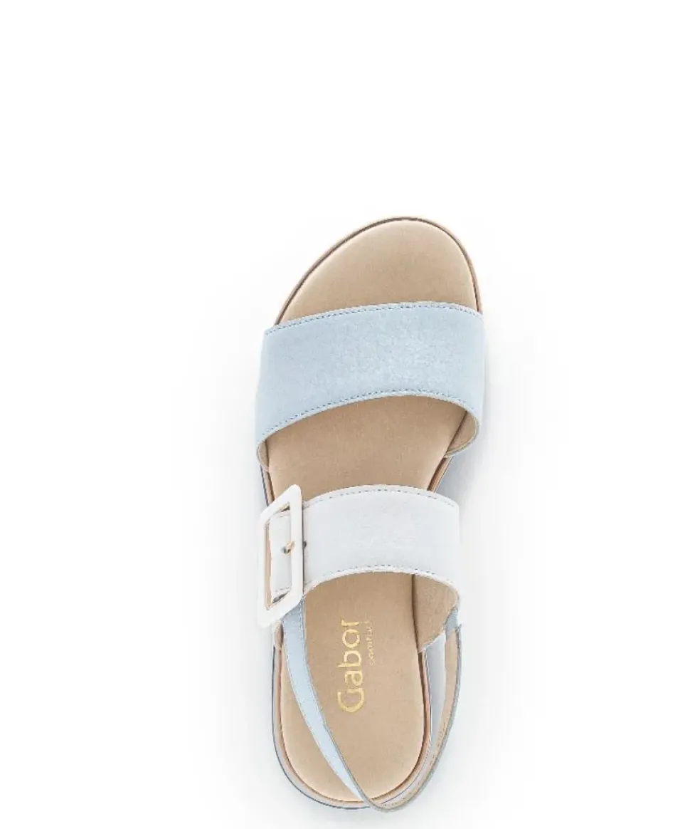 Gabor Damen Plateau Sandale COMFORT-Mehrweite G blau S14 42.744.56