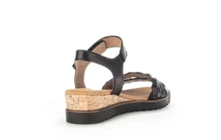 Gabor Damen Sandalette Leder Keilabsatz COMFORT-Mehrweite G schwarz S14 42.759.27