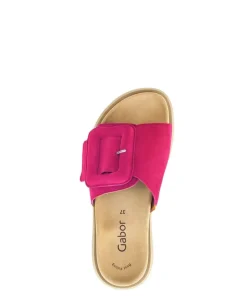Gabor Pantolette Rauleder große Zierschnalle pink S14 43.751.10