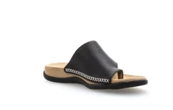 Gabor Pantolette Zehentrenner Leder schwarz 03.700.27