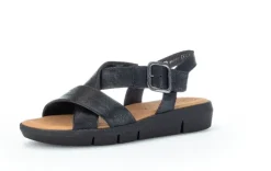 Gabor Plateau Sandale Leder schwarz S12  84.603.27