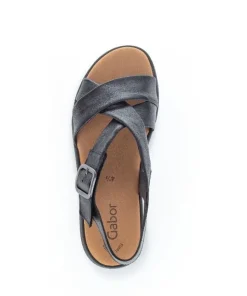 Gabor Plateau Sandale Leder schwarz S12  84.603.27