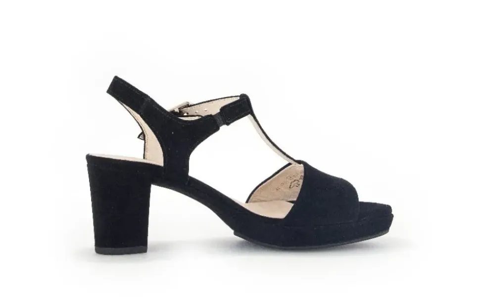 Gabor Riemchensandale Rauleder COMFORT-Mehrweite G schwarz S14 42.391.47