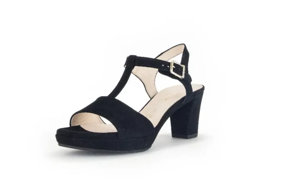 Gabor Riemchensandale Rauleder COMFORT-Mehrweite G schwarz S14 42.391.47