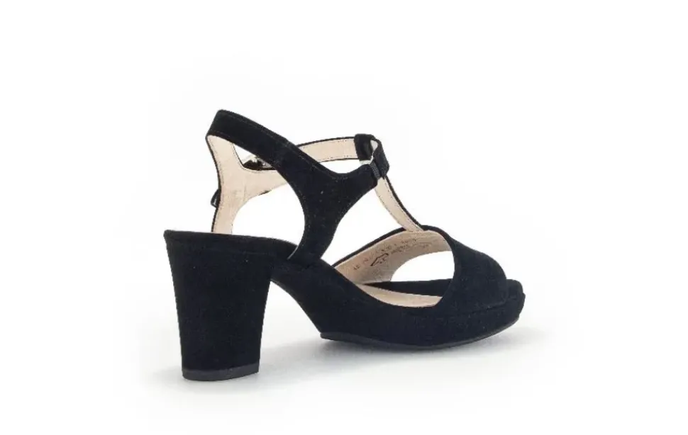 Gabor Riemchensandale Rauleder COMFORT-Mehrweite G schwarz S14 42.391.47