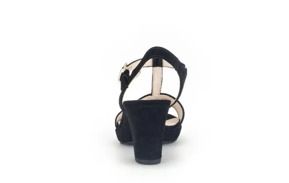 Gabor Riemchensandale Rauleder COMFORT-Mehrweite G schwarz S14 42.391.47