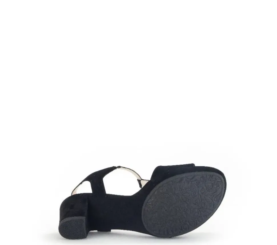 Gabor Riemchensandale Rauleder COMFORT-Mehrweite G schwarz S14 42.391.47