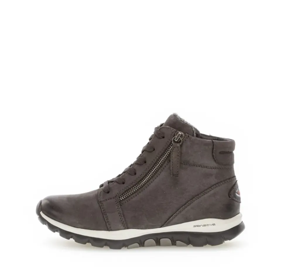 Gabor rollingsoft Schnürstiefelette Rauleder Wechselfußbett grau S23 36.868.39