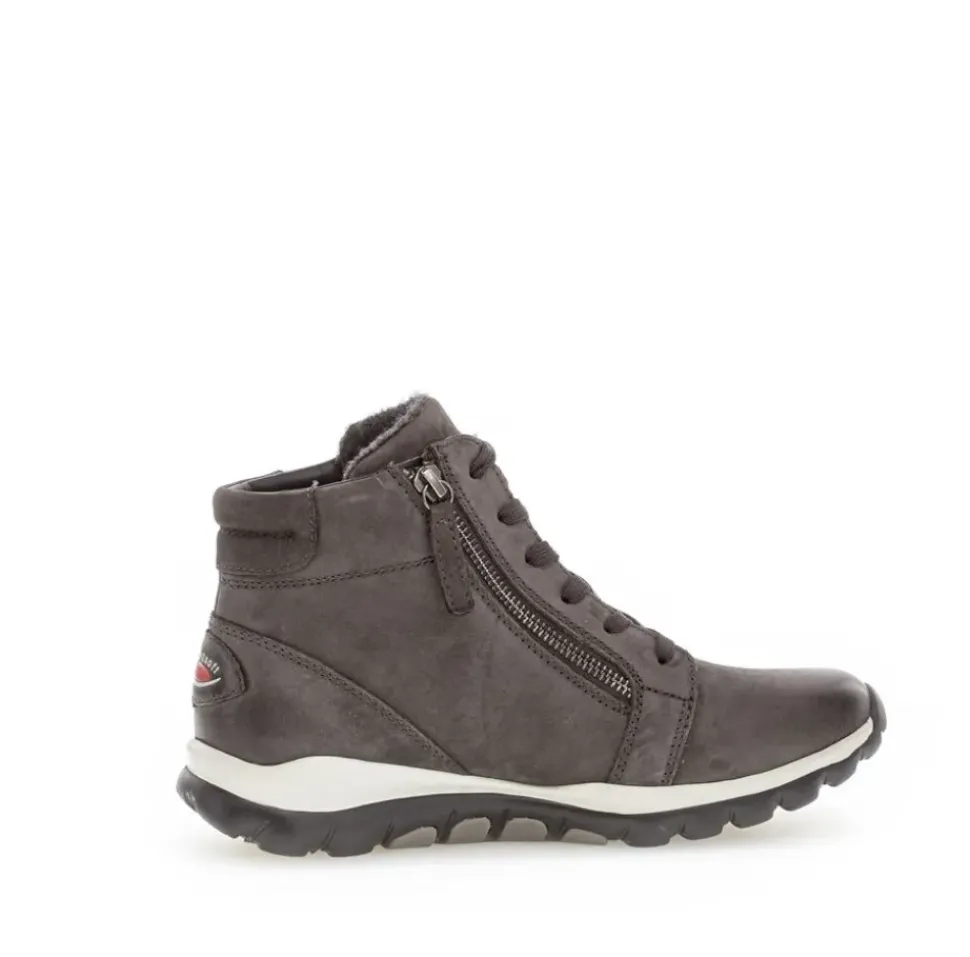 Gabor rollingsoft Schnürstiefelette Rauleder Wechselfußbett grau S23 36.868.39