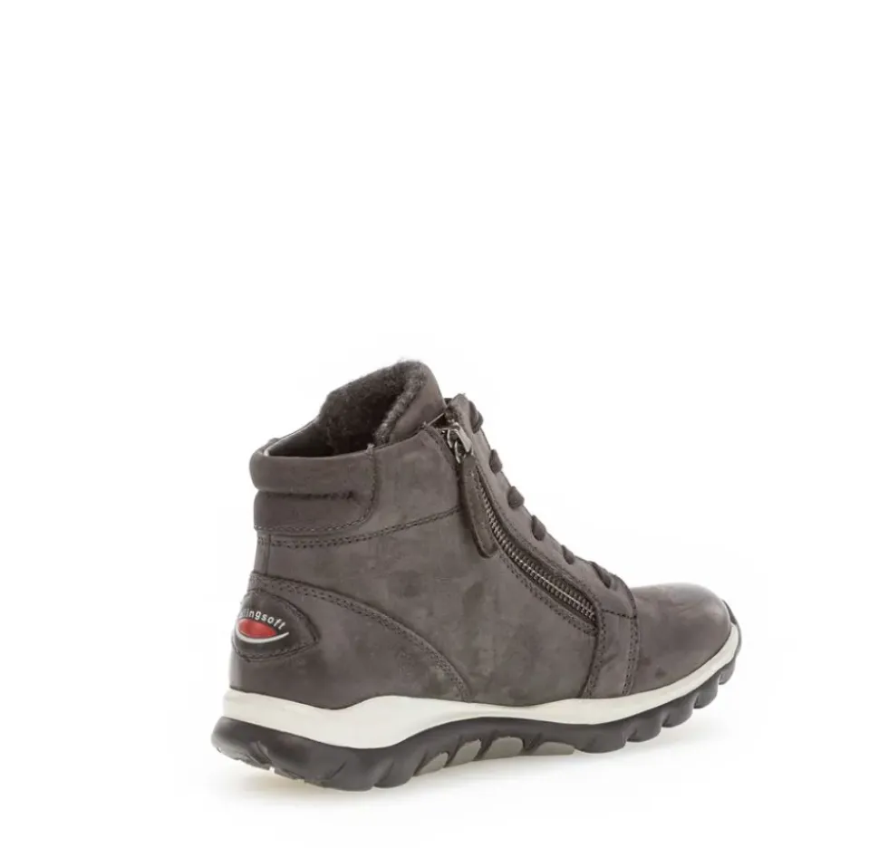 Gabor rollingsoft Schnürstiefelette Rauleder Wechselfußbett grau S23 36.868.39
