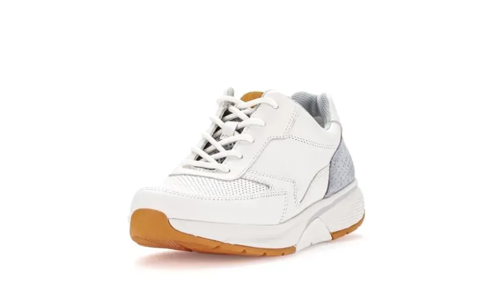 Gabor rollingsoft Sneaker Leder Materialmix Wechelfußbett weiß S14 9.876.51