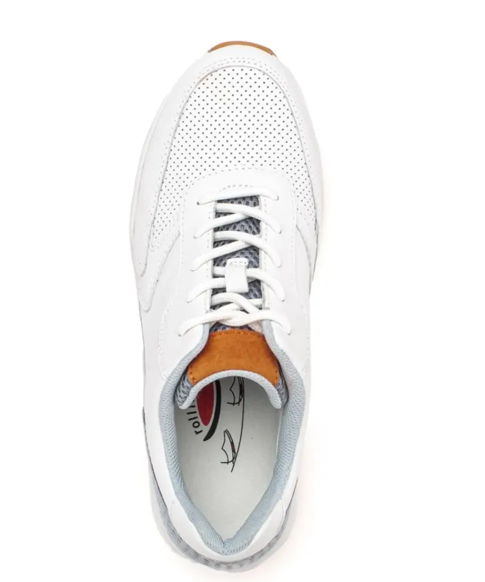 Gabor rollingsoft Sneaker Leder Materialmix Wechelfußbett weiß S14 9.876.51