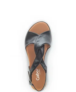 Gabor Sandalette Keilabsatz schwarz S13  22.751.27