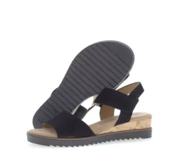Gabor Sandalette Rauleder Mehrweite G Klettverschluss schwarz S13 22.750.47