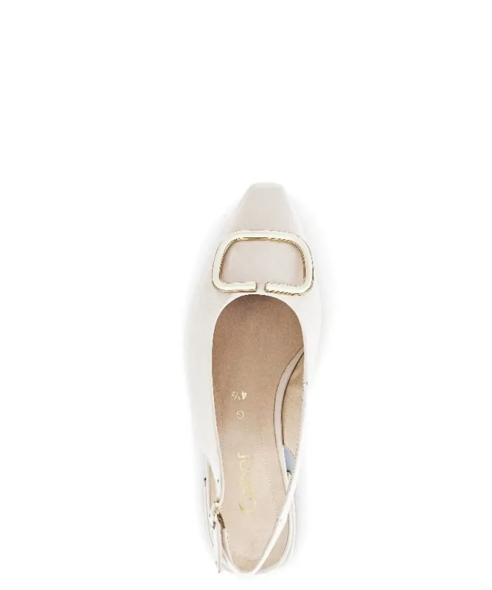 Gabor Slingpumps Leder Zierschnalle COMFORT-Mehrweite G creme S14 42.242.53