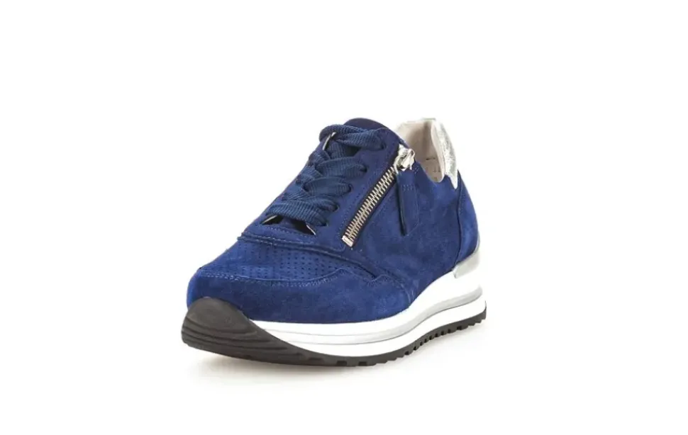 Gabor Sneaker low Leder Comfort- Mehrweite H Wechselfußbett blau S14 46.528.36