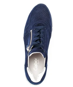 Gabor Sneaker low Leder Comfort- Mehrweite H Wechselfußbett blau S14 46.528.36