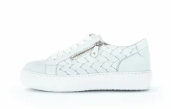 Gabor Sneaker low Leder Flechtoptik Wechselfußbett blau S12 83.324.26