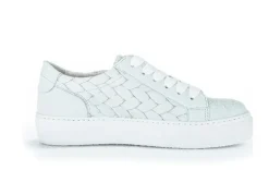 Gabor Sneaker low Leder Flechtoptik Wechselfußbett blau S12 83.324.26